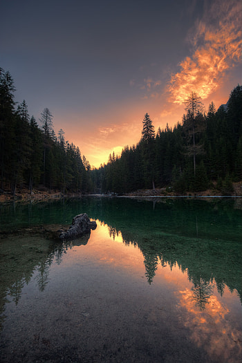 Nature, Trees, Italy, Lake, Reflection, Lake Braies, Lake Bries HD phone wallpaper