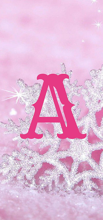 Letter A, snowflake, pink, lockscreen initials HD phone wallpaper