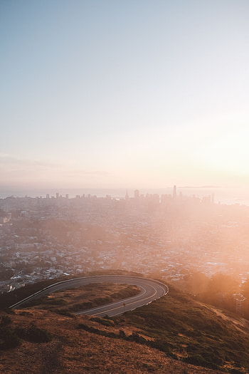 Cities, Dawn, City, View From Above, Fog, Urban Landscape, Cityscape HD phone wallpaper