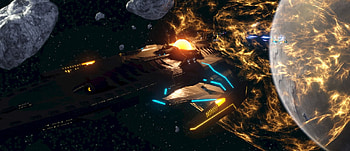 Agony Universal Console, big blast, Terran ship attacking, Discovery, STO HD wallpaper