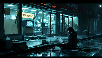 Cyber Monday: A Ultra of Post-Apocalyptic Shopping, cyber monday, cyberpunk, urban decay, technology, solitude HD wallpaper