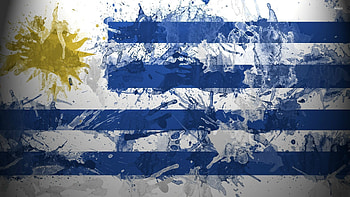 Flag of Uruguay with paint drops jpg HD wallpaper