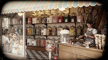 Retro Candy Store — Sweetshop, Candy Store, Lollipop HD wallpaper