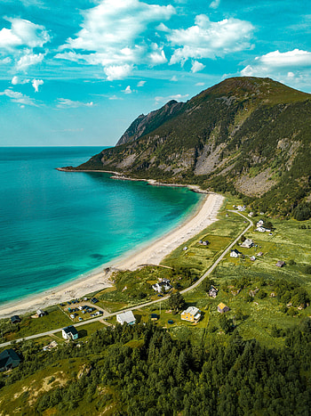 Nature, Sea, Beach, View From Above, Shore, Bank HD phone wallpaper