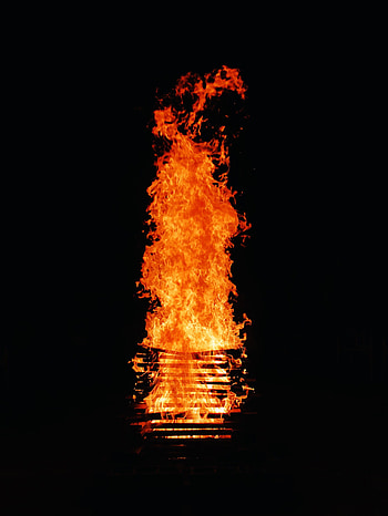 Fire, Bonfire, Dark, Flame, Combustion HD phone wallpaper