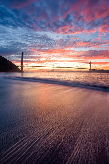 Nature, Water, Sunset, Waves, Bridge HD phone wallpaper
