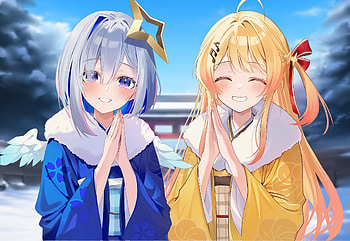 Otonose Kanade, Virtual Youtuber, girl, Anime, Amane Kanata, anime girl HD wallpaper