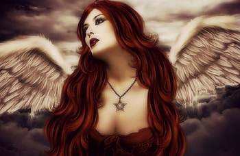 ~Redhead Angelic~, wings, emotional, weird things people wear, digital art, angels, creative pre-made, love four seasons, fantasy, manipulation, girls, redhead, models HD wallpaper
