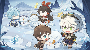 Amber Bennett Eula Timmie Snowman Genshin Impact HD wallpaper