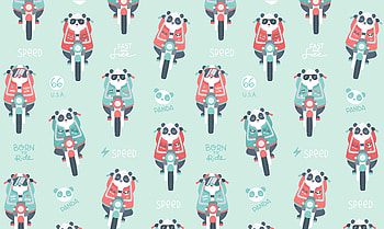 Art, Pattern, Motorcycle, Panda HD wallpaper