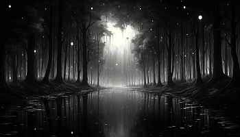 Whispers of the Firefly Glade, concept art, digital painting, dark aesthetic, fantasy, nature HD wallpaper