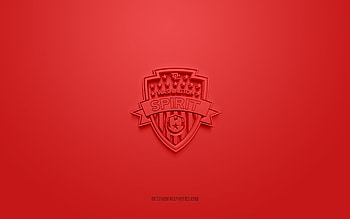 Washington Spirit, creative 3D logo, red background, NWSL, 3d emblem, American soccer club, Washington, USA, 3d art, soccer, Washington Spirit 3d logo HD wallpaper
