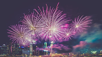 Fireworks, sky, Crackers, color HD wallpaper