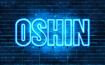 Happy Birtay Oshin, , blue neon lights, Oshin name, creative, Oshin Happy Birtay, Oshin Birtay, popular japanese male names, with Oshin name, Oshin HD wallpaper