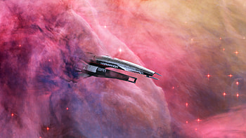 Mass Effect, video game, space, clouds, spacecraft HD wallpaper