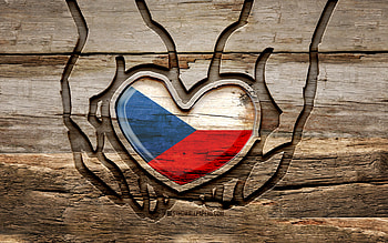 I love Czech Republic, , wooden carving hands, Day of Czech Republic, Flag of Czech Republic, creative, Czech Republic flag, Czech flag, Czech Republic flag in hand, Take care Czech Republic, Czech Republic HD wallpaper