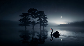 Midnight Swan — Dark Nature, Dark Nature, Swan HD wallpaper