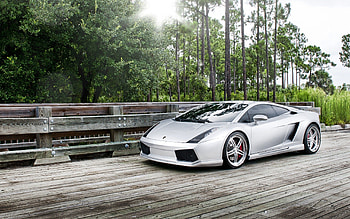Lamborghini Gallardo, Front angle view, Car backgrounds, Luxury vehicle HD wallpaper
