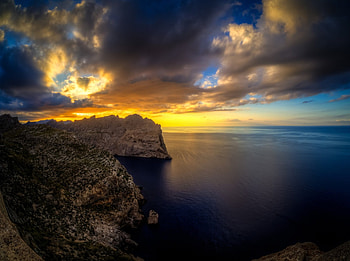 Sunset, sea, clouds, ocean view, sky, nature, splendor, ocean HD wallpaper
