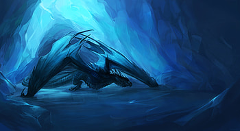 Cave, Dragon, Fantasy HD wallpaper