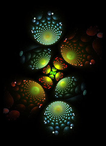 Fractal, glow, spirals, pattern, abstraction HD phone wallpaper