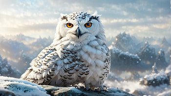 White Owl, white, owl, mountain, snow, Animal, Snowy Mountain, winter animals HD wallpaper