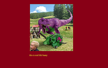 if this was real wed be dead, scary, barny, scared, kids, clouds, trex HD wallpaper