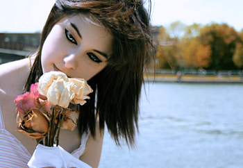 Flowers, sexy, girl, model HD wallpaper