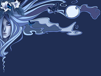 Lady and blue, blue, abstract HD wallpaper