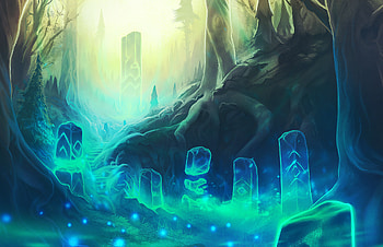 Magic, Fantasy, Art, Rock, Particles, Runes HD wallpaper