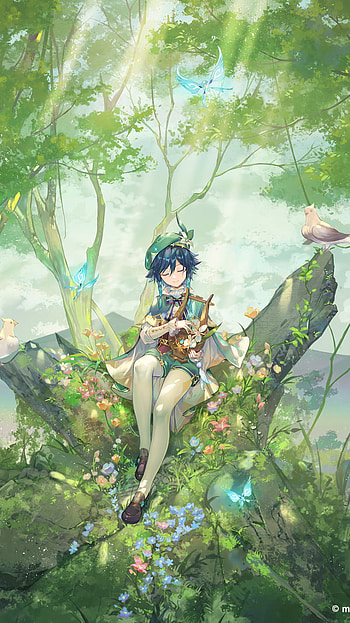 Venti’s Serene Breeze – Genshin Impact Delight, Venti (Genshin Impact), video game, Genshin Impact HD phone wallpaper