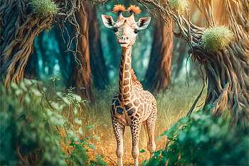 AI Art, fantasy, giraffe HD wallpaper