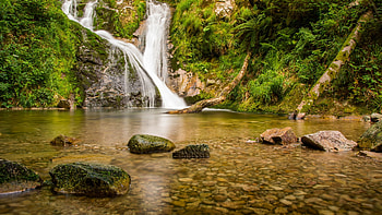 All Saints Waterfalls, Southern Germany, trees, river, forest, rocks, pond HD wallpaper