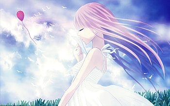 Megurine Luka - Just be Friends, luka, awesome, song, vocaloid, dress, beauty, nice, music, vocaloids, megurine luka, balloon, white, meadow, beautiful, pink hair, diva, pink, anime, cool, megurine, clouds, sky, idol, virtual HD wallpaper