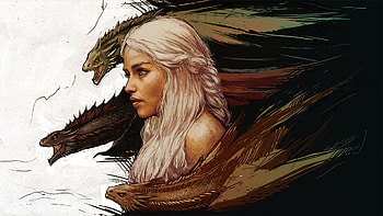 A Song Of Ice And Fire, Anime, White Hair, Daenerys Targaryen, Women, Dragon, Game Of Thrones / and Mobile Backgrounds HD wallpaper