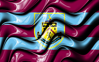 Burnley FC flag, , purple and blue 3D waves, Premier League, english football club, football, Burnley FC logo, Burnley FC, soccer, FC Burnley HD wallpaper