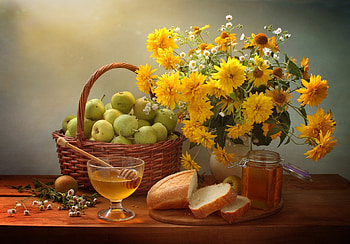 Still Life, Still, life, cup, flower HD wallpaper