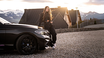 Girl With Bmw Alpine Beast, girls, bmw, cars, model, hoot HD wallpaper