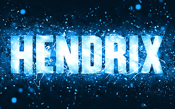 Happy Birtay Hendrix, , blue neon lights, Hendrix name, creative, Hendrix Happy Birtay, Hendrix Birtay, popular american male names, with Hendrix name, Hendrix HD wallpaper