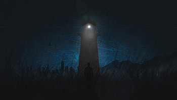 Art, Dark, Glare, Silhouette, Lighthouse HD wallpaper