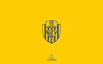 MKE Ankaragucu, yellow background, Turkish football team, MKE Ankaragucu emblem, Super Lig, Turkey, football, MKE Ankaragucu logo HD wallpaper