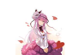 Touhou, mask, Hata no kokoro, anime girl HD wallpaper