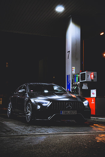 Rain, Cars, Mercedes-Benz, Mercedes, Refueling, Filling HD phone wallpaper