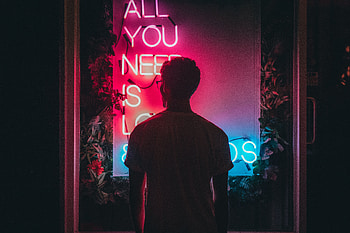 All You Need Is Love And Friends Neon Man Standing , neon, graphy HD wallpaper