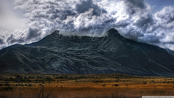volcano in argentina, clouds, volcano, plains, mountain HD wallpaper