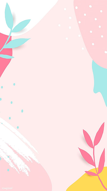 Colorful leafy Memphis frame vector. premium / nunny HD phone wallpaper