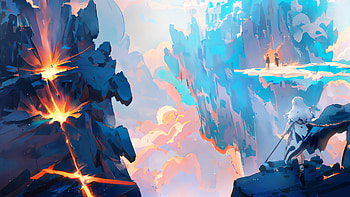 AI Art: Epic Fantasy Landscape, AI Art HD wallpaper