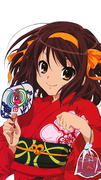 Melancholy of Haruhi Suzumiya, Haruhi , Kawaii mobile, One HD phone wallpaper