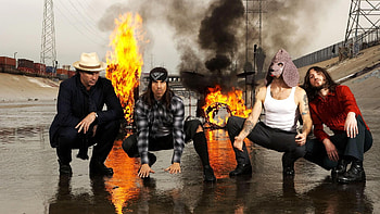 Red Hot Chili Peppers, Logo , Flare effect, Vibrant colors HD wallpaper