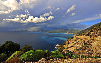 Sea, Landscape, Nature, Sky, Road HD wallpaper
